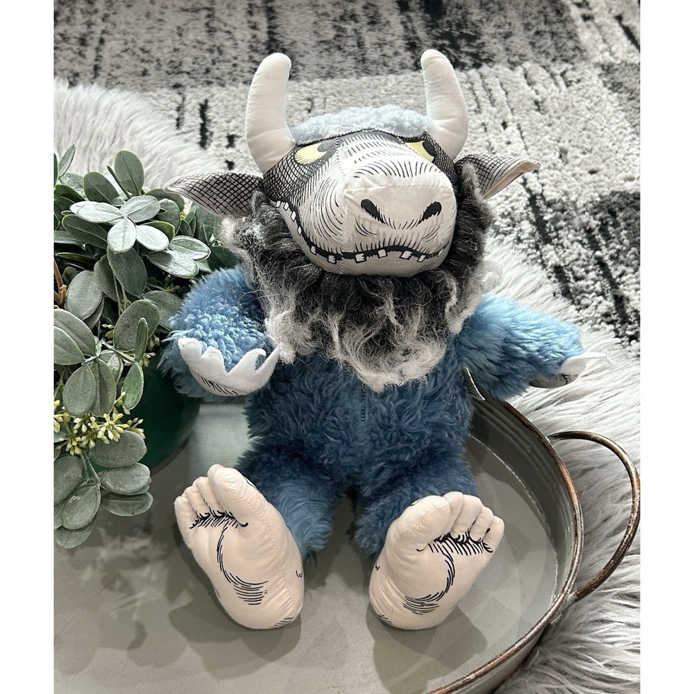Vintage 1980 Where the Wild Things Are Plush Bernard 14" Blue Maurice Sendak 80s